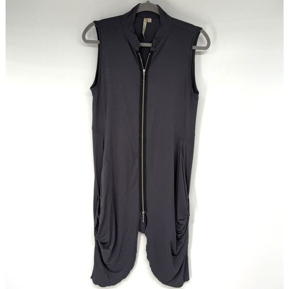 Comfy USA Cardigan Vest Womens S Gray Full Zip Soft Knit Minimalist Lagenlook - Picture 1 of 7